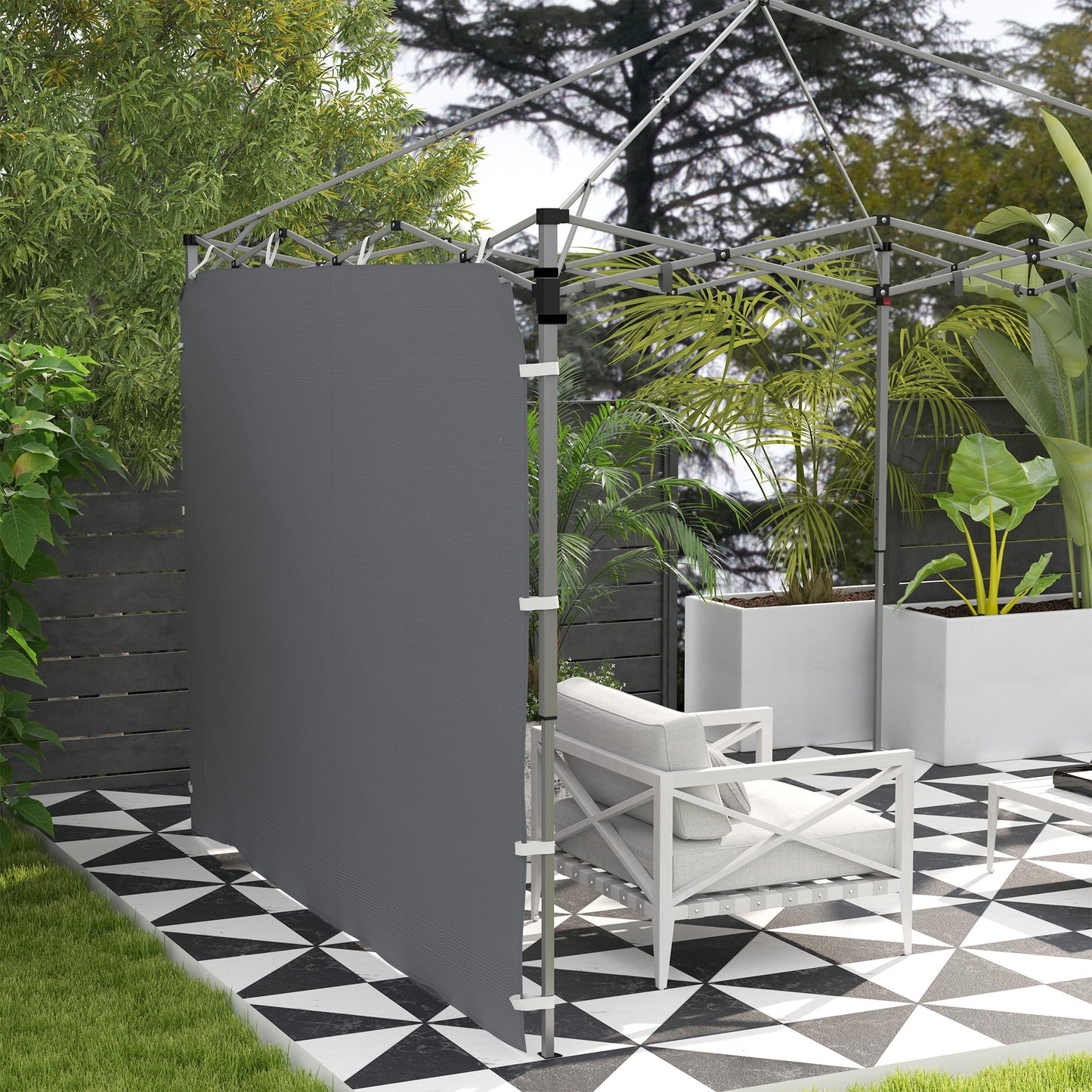 Side Panel for 3x3 m Pop Up Gazebos, 1 Pack Sidewall Only, Grey