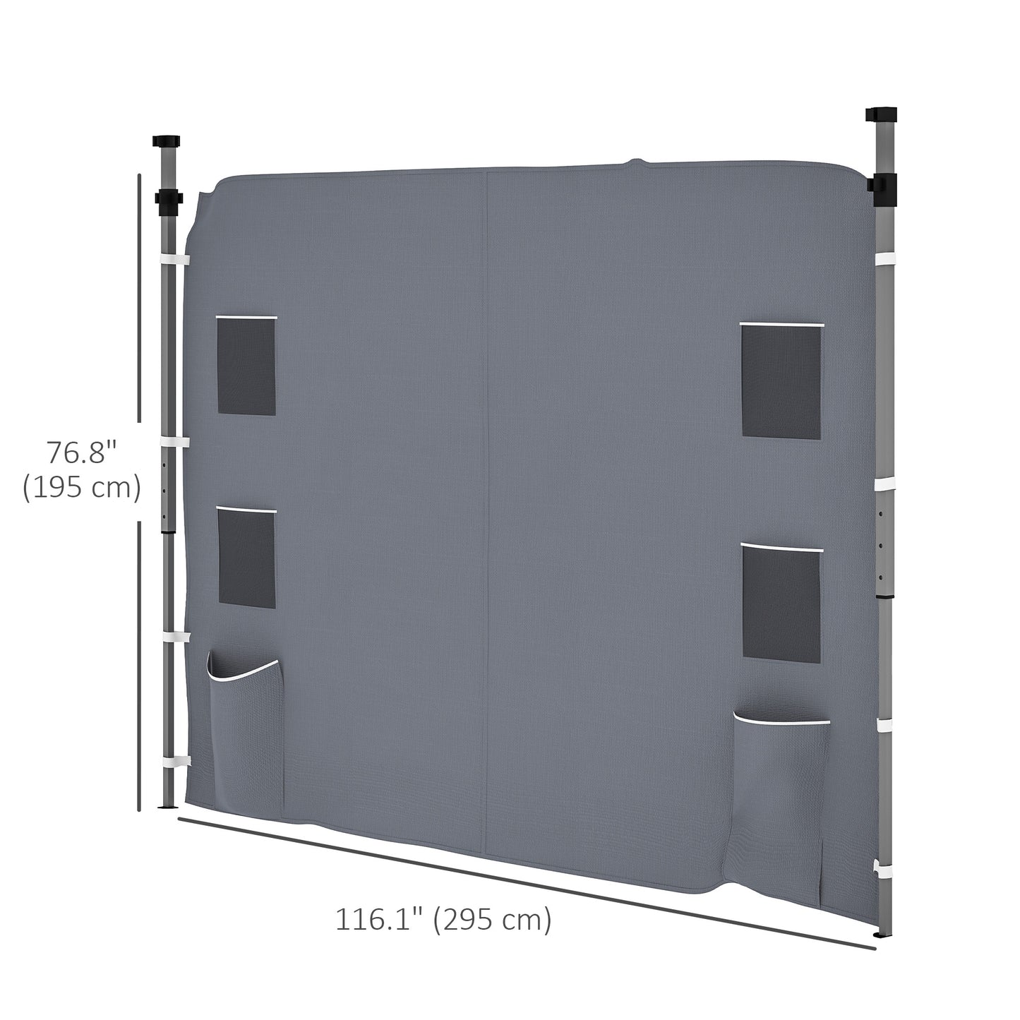 Side Panel for 3x3 m Pop Up Gazebos, 1 Pack Sidewall Only, Grey