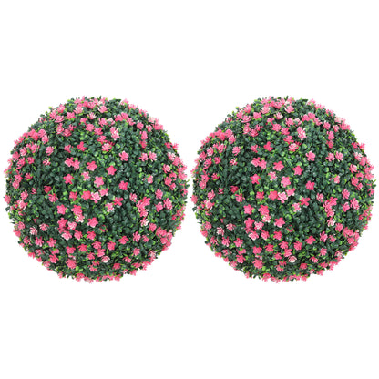 Set of 2 Artificial Topiary Balls Indoor Outdoor Faux Boxwood Balls