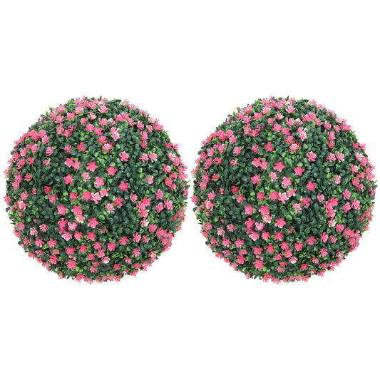 Set of 2 Artificial Topiary Balls Indoor Outdoor Faux Boxwood Balls