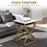 Nest Of Tables, Coffee Table Set with Steel Frame Black/White