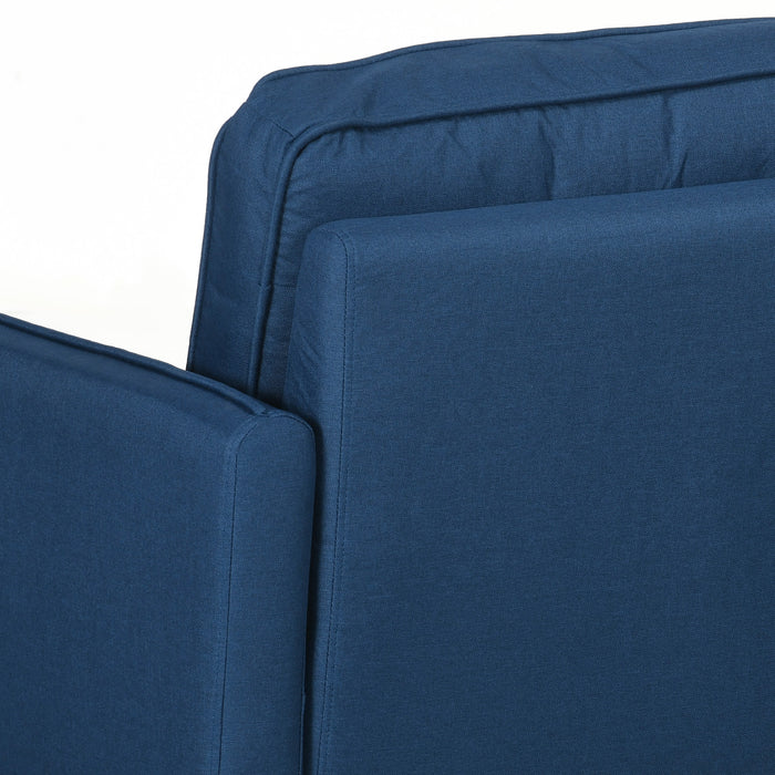 143cm Loveseat Sofa for Bedroom Upholstered 2 Seater Sofa with Back Cushions and Pillows, Blue