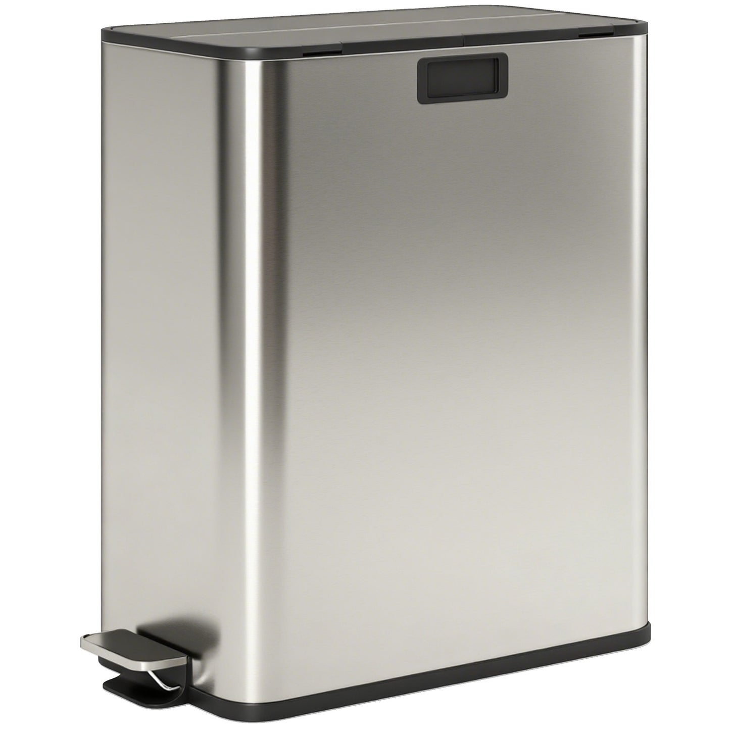 56L Dual Kitchen Bin with Removable Inner Buckets for Recycling and Waste