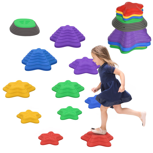 Kids Stepping Stones, 11 Pieces Balance River Stones for Obstacle Course