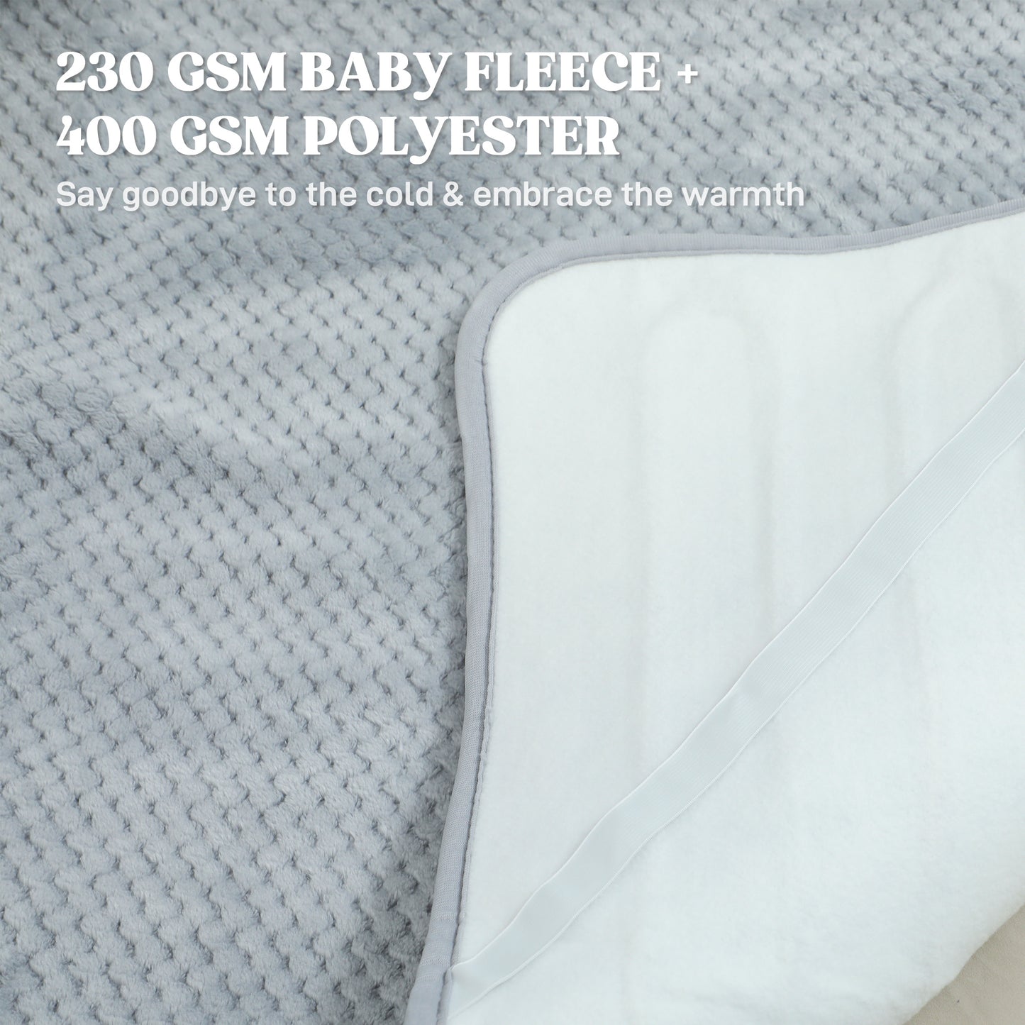 Heated Throw with Ultra Soft Velvet, Electric Blanket, Grey