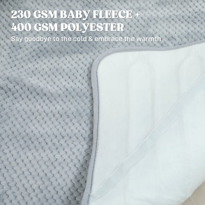 Heated Throw with Ultra Soft Velvet, Electric Blanket, Grey