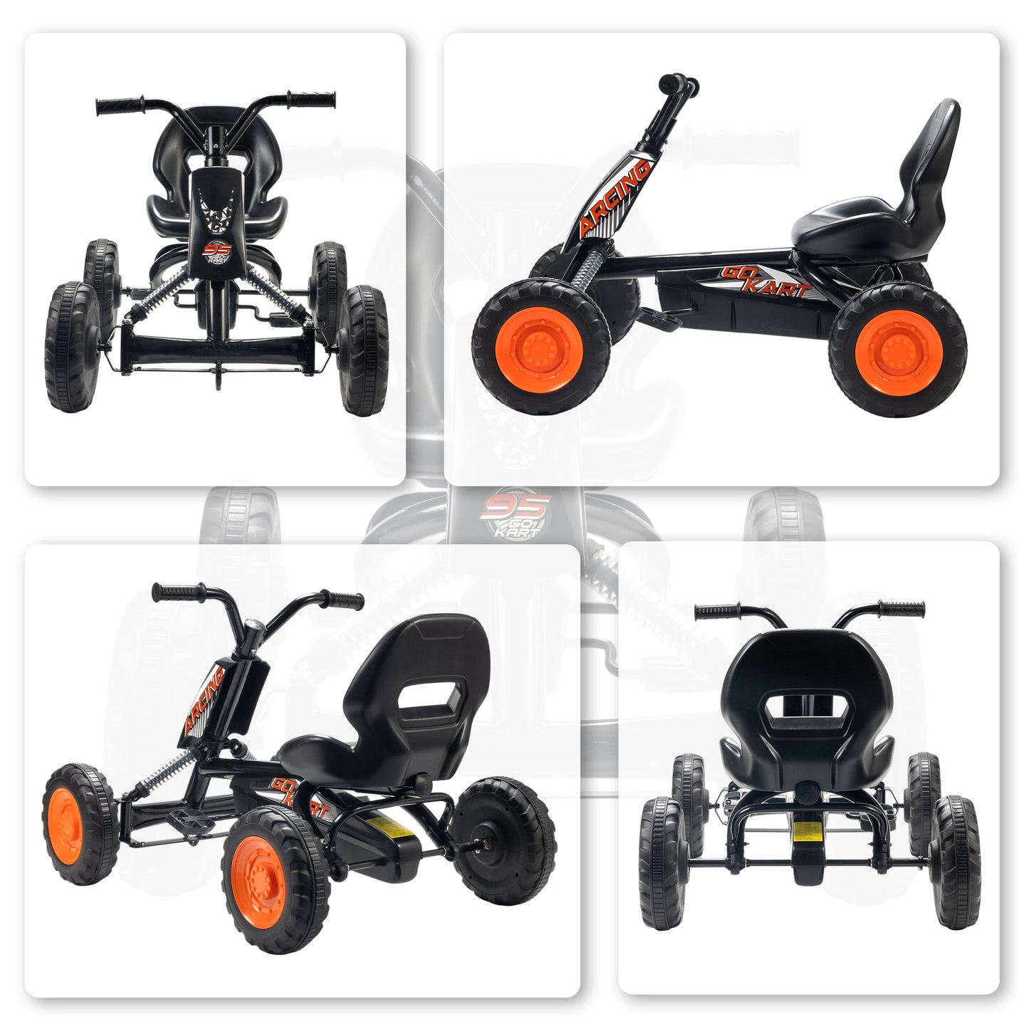 Pedal Go Kart, Go Kart for Kids Ages 2-5 Years, Black