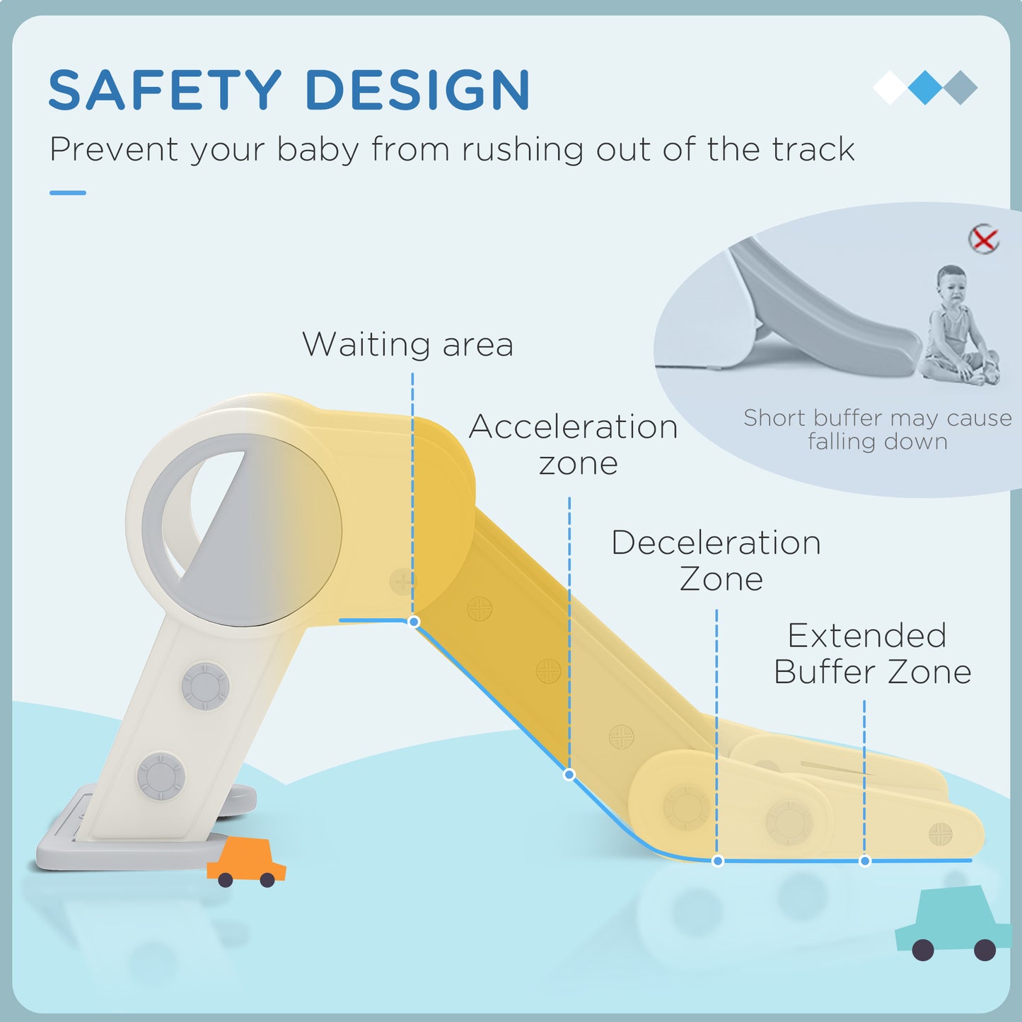 Foldable Kids Slide, Baby Slide for 1.5-3 Years, Grey