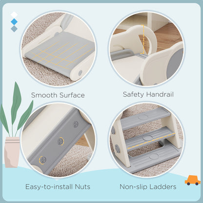 Foldable Kids Slide, Baby Slide for 1.5-3 Years, Grey