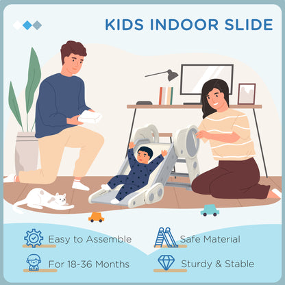 Foldable Kids Slide, Baby Slide for 1.5-3 Years, Grey