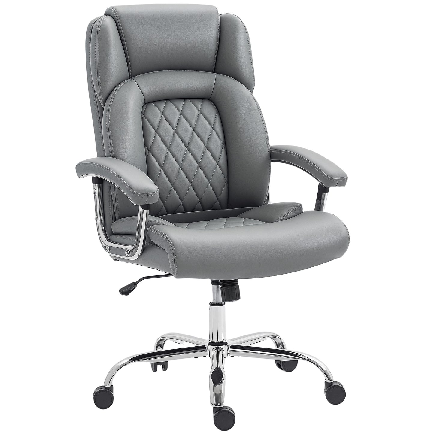 Office Chair 180kg, High Back Desk Chair with Spring Cushion, Grey