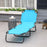 Folding Chaise Lounge Pool Chairs, Outdoor Sun Tanning Chairs, Reclining Back, Steel Frame & Breathable Mesh, Sky Blue