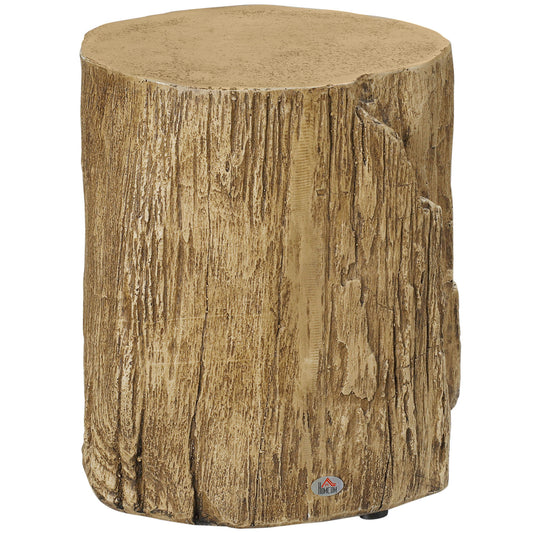 Concrete Side Table Tree Stump End Table for Indoor Outdoors Natural