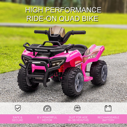 6V Kids Electric Ride on Car Toddler Quad Bike ATV for 18-36 month Pink