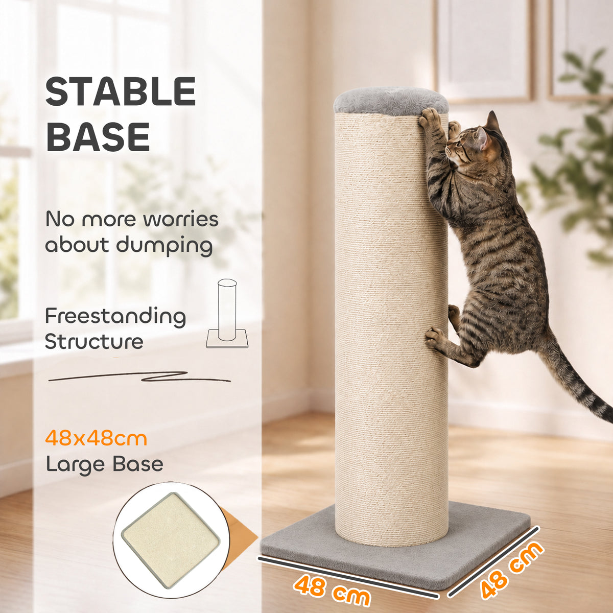 Cat Scratching Post, 76cm Tall Scratch Post for Indoor Cats