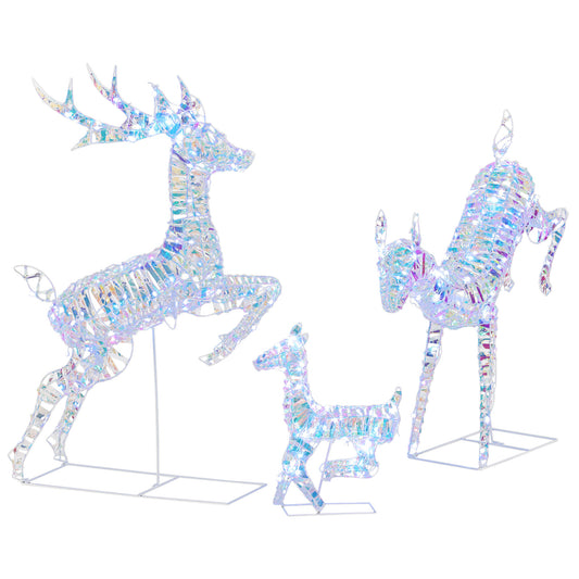 3-Piece Christmas Lighted Reindeer Family Set for Outdoor