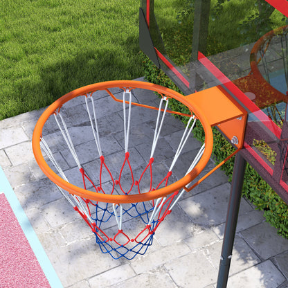 Basketball Hoop, 210-260cm Height Adjustable Basketball Hoop, Red
