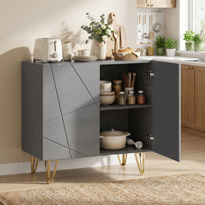 Storage Cabinet, Sideboard with Adjustable Shelf, Grey