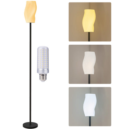 3D Printed Standing Lamp with Shade, 3 Colour Temperature, White