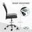 Home Office Mesh Task Chair Ergonomic Armless Mid Back Height Adjustable with Swivel Wheels, Black