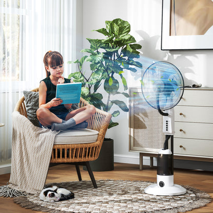 Spray Misting Fan, Floor Fan with Water Mist Spray and 3 Speeds