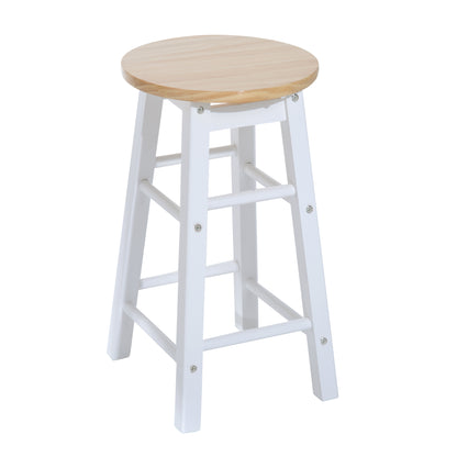 3pc Wooden Kitchen Cart Trollet Table Folding Stools Space-saving