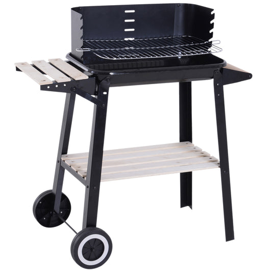 Charcoal BBQ Grill Trolley Barbecue Patio Outdoor Garden Heating Smoker