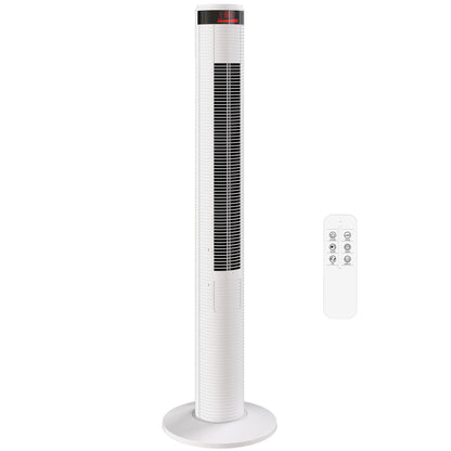 Oscillating Tower Fan Remote Control 3 Speed Modes Cooling Machine White