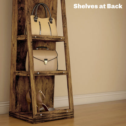 Jewelry Cabinet Full Length Mirror Swivel Lockable Jewelry Organiser