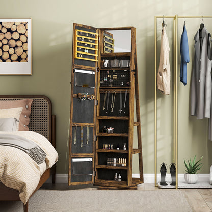 Jewelry Cabinet Full Length Mirror Swivel Lockable Jewelry Organiser