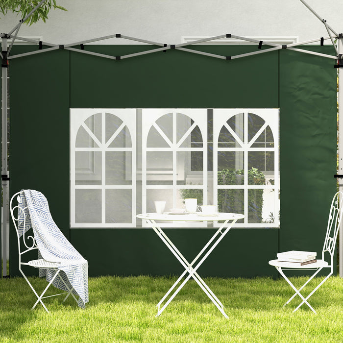 Gazebo Side Panels, Sides Replacement with Window for 3x3(m) or 3x4m Pop Up Gazebo, 2 Pack, Green