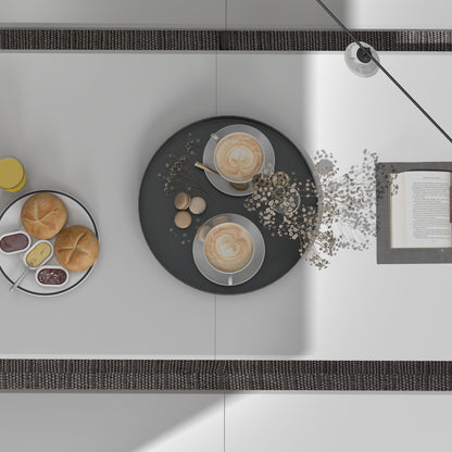 Folding Garden Table, Patio Table with Metal Frame, White