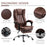 Home Office Chair Microfibre Desk Chair with Reclining Function Armrests Swivel Wheels Footrest Brown