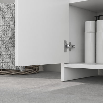 Freestanding Under Sink Cabinet with 2 Doors and Shelf, White