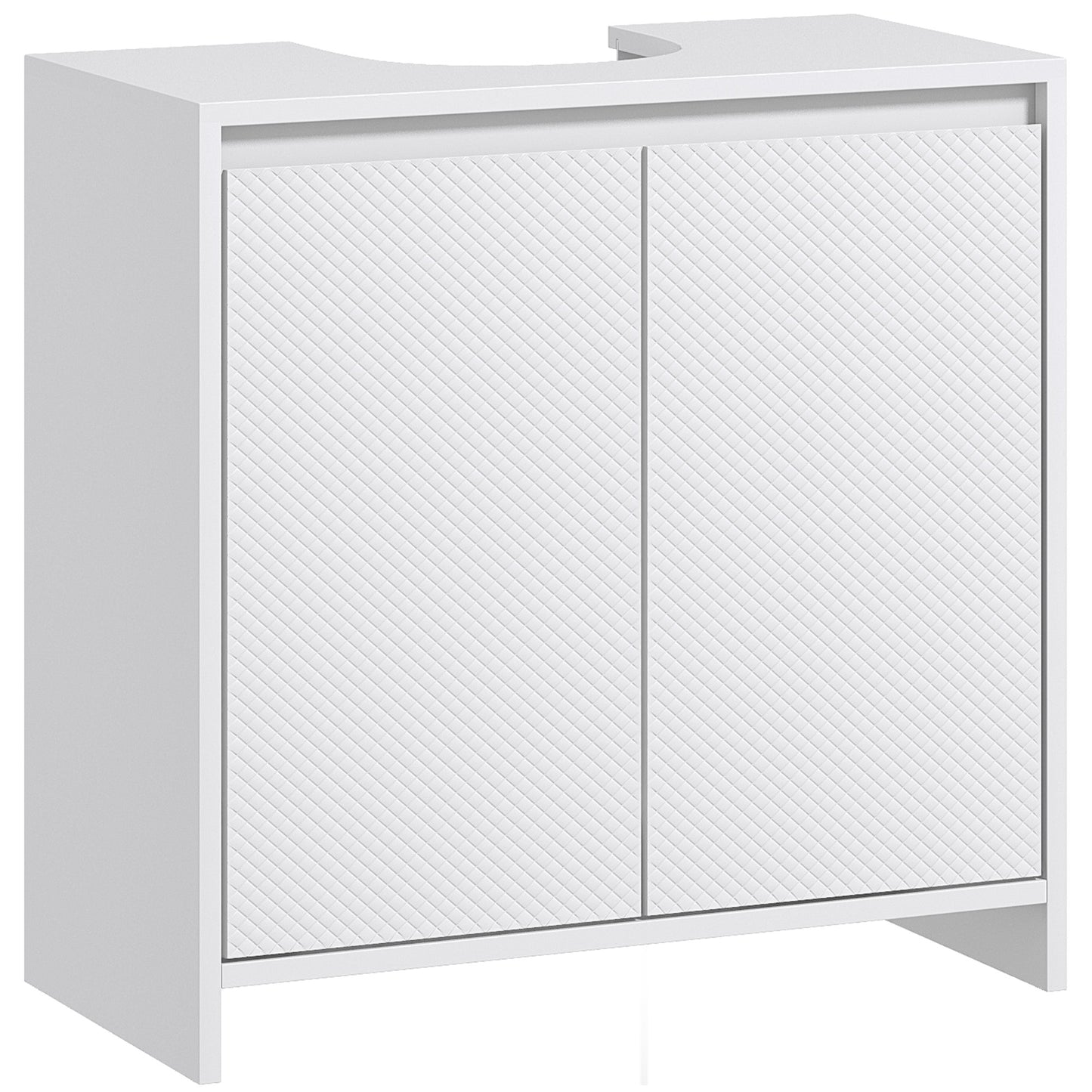 Freestanding Under Sink Cabinet with 2 Doors and Shelf, White