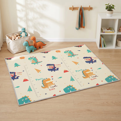 1.8m x 1.5m Reversible Folding Baby Play Mat with Storage Bag - Animals & Forest