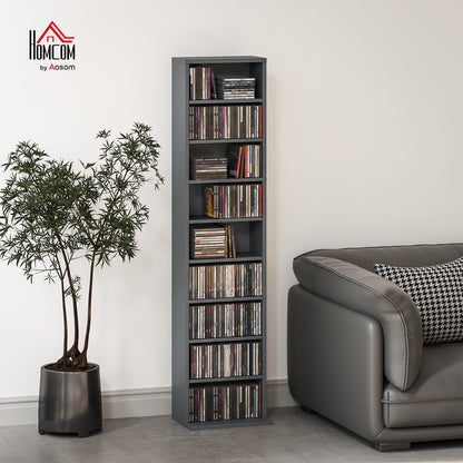 260 CD Storage Unit 120 DVD Storage Tower with 9 Compartments Grey