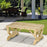 2-Person Garden Bench Rustic Wooden Outdoor Bench with Wheel-Shaped Legs Slatted Seat for Patio Natural Wood Effect