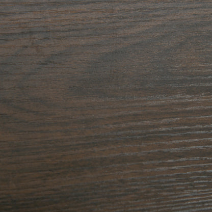 Wooden Computer Desk Study Standing Writing Table Workstation with Metal Frame, Brown