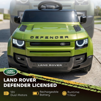 Land Rover Defender Licensed 12V Kids Ride on Car w/ Remote, Green