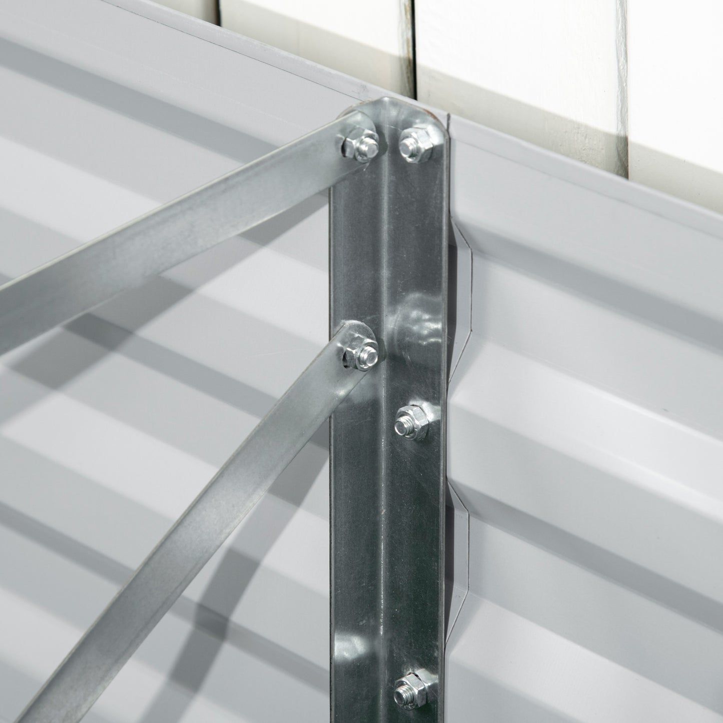 Galvanised Steel Outdoor Raised Bed w/ Reinforced Rods, Light Grey