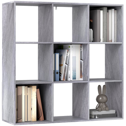 9 Cube Storage Unit Cabinet Bookcase Display Shelves, Marble Grey