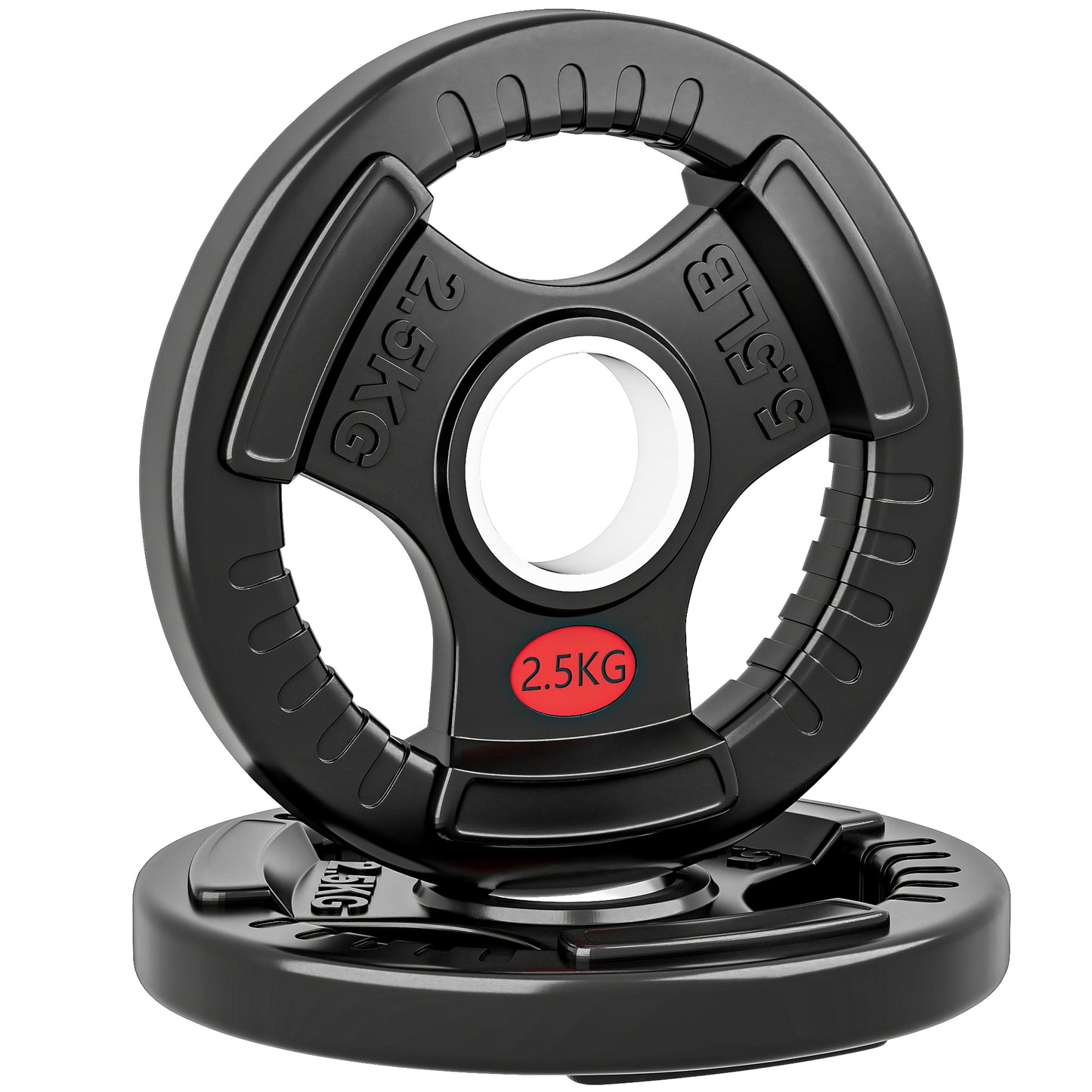 2 x 2.5kg Olympic Weight Plates, Weight Plate Discs with Tri-Grips