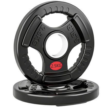 2 x 2.5kg Olympic Weight Plates, Weight Plate Discs with Tri-Grips