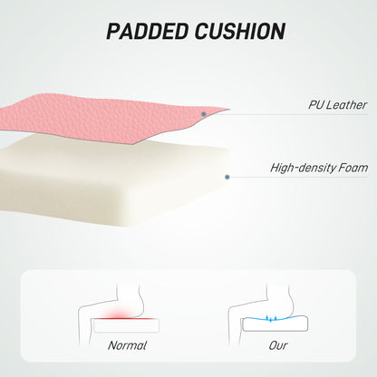 Modern Vanity Computer Desk Chair with Rolling Wheels, Pink