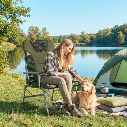 Camping Chair Reclining Padded for Adults Camouflage