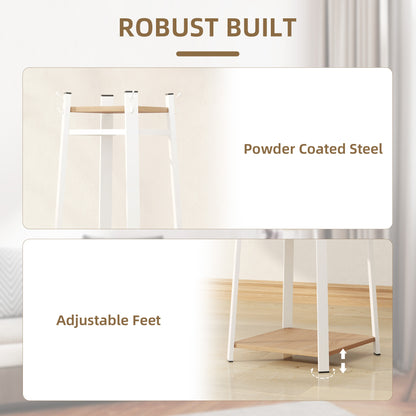 Clothes Rack with Storage, Garment Rack with 8 Hooks and 3-Tier Shelf