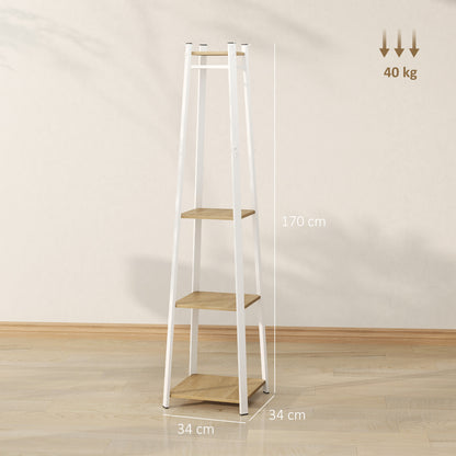Clothes Rack with Storage, Garment Rack with 8 Hooks and 3-Tier Shelf