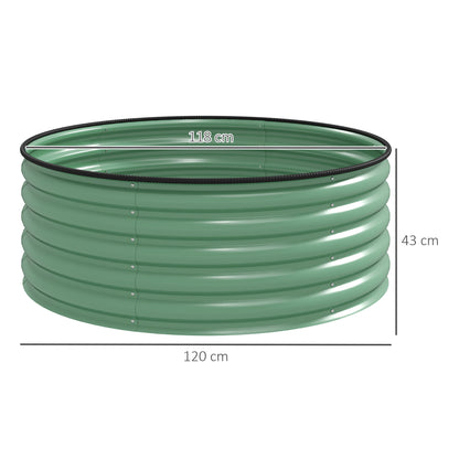 Galvanised Planter with Gloves, 120 x 120 x 43cm, Light Green