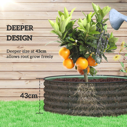 Galvanised Planter with Gloves, 120 x 120 x 43cm, Light Green